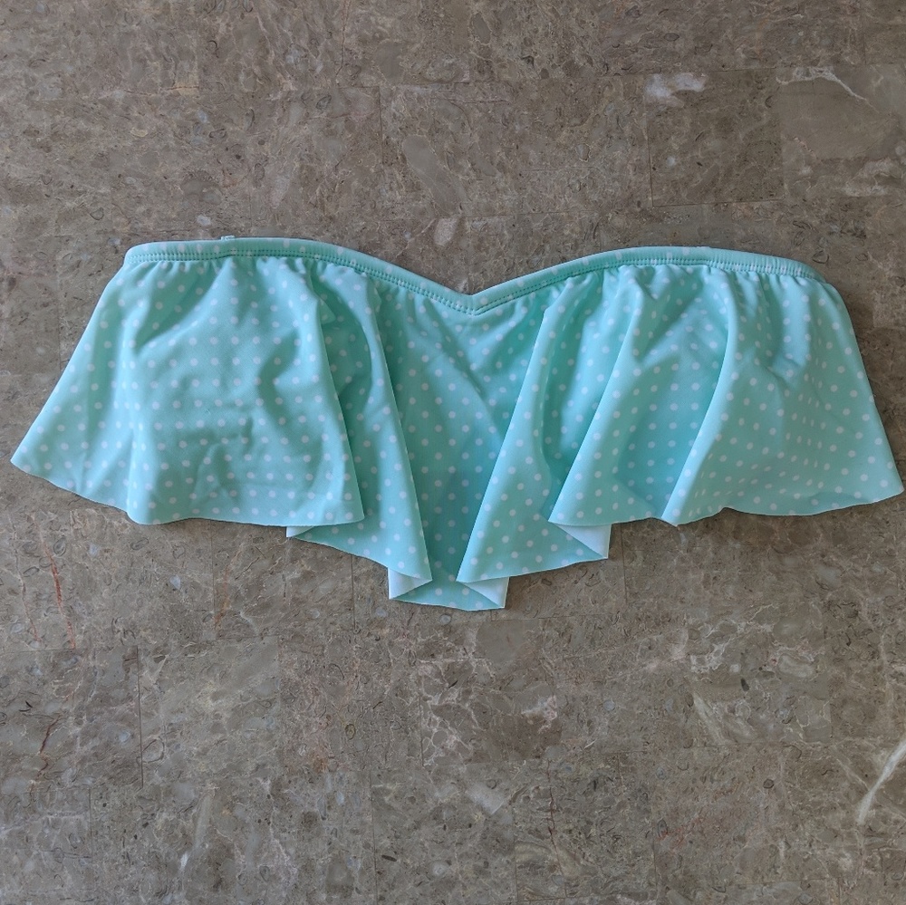 Mint Polkadot Swim Top